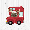 Moose in a Camper, Kids Shape Unfinished Wood Cutout, Paint by Line