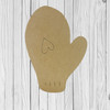 Lefthanded Glove with heart, Winter, Shape, Wood Cutout, Shape, Paint by Line 