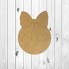 Basketball with Bow, Sports Shape Unfinished Wood Cutout