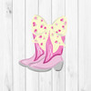 Boots with Bow, Kids Shape Unfinished Wood Cutout