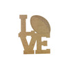 LOVE Football, Kids Shape Unfinished Wood Cutout, Paint By Line