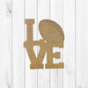 LOVE Football, Kids Shape Unfinished Wood Cutout, Paint By Line