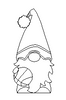 Gnome with Basketball, Kids Shape Unfinished Wood Cutout, Paint By Line