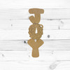 Joy with wreath, Fall Shape Unfinished Wood Cutout, Paint By Line