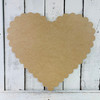 Heart with scalloped border, Valentine Shape, Unfinished Wood Craft Shape