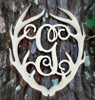 Antler Monogram Framed Letter Wooden Unfinished Craft-G