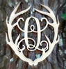 Antler Monogram Framed Letter Wooden Unfinished Craft-Q