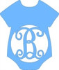 Baby Onsie Monogram Letter Frame Wooden Unfinished DIY