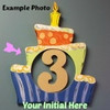 Birthday Cake Frame Letter Insert Wooden Monogram Unfinished DIY