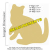 Cat Unfinished Cutout Paintable Wooden MDF MEASUREMENTS