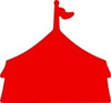 Circus Tent Unfinished Cutout, Wooden Shape,  Paintable MDF DIY Craft