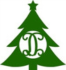 Wooden Christmas Tree Monogram Cutout, Christmas Monogram Letters