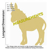 Donkey Unfinished Cutout Paintable Wooden MDF measurements