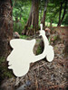 Moped Unfinished Cutout, Wooden Shape, Paintable Wooden MDF DIY Craft