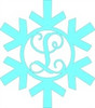 Snowflake Monogram Letter, Frame Wooden - Unfinished  DIY Craft