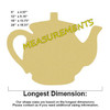 Teapot Unfinished Cutout Paintable Wooden MDF MEASUREMENTS