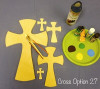 Cross 27 Unfinished Wooden Paintable Wall Hanging Stackable