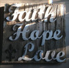 Unfinished Wooden Connected Word-Fath-Hope-Love