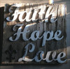 Unfinished Wooden Connected Word-Faith-Hope-Love