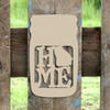 Mason Jar Frame Home State, Letter Frame Wooden Unfinished DIY Craft