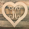 Heart Framed Monogram Letter Unfinished DIY Craft