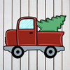 Truck With Tree Unfinished Cutout, Wooden Shape, Paintable Wooden MDF