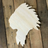 Wood Pine Shape, Indian Head, Unpainted Wooden Cutout DIY
