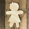 Wood Pine Shape, Gingerbread Girl, Unpainted Wooden Cutout DIY
