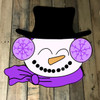 Snowman with Earmuffs, Craft Unfinished Wood Shape, Wood Cutout