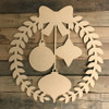 Wreath With Ornaments (MDF) Cutout - Unfinished  DIY Craft
