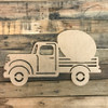 Truck with Egg Cutout Unfinished Wooden Cutout Craft