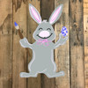 Bunny with Paintbrush  Cutout Unfinished Wooden Cutout Craft