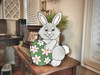 Easter Bunny with Egg DIY, Unfinished Wood Cutout, Paint by Line