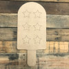 Popsicle with Stars, Unfinished Wooden Cutout Craft, Paint by Line