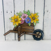Wheelbarrow with Flowers, Unfinished Wood Cutout, Paint by Line