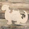 Dinosaur, Unfinished Wooden Cutout Craft, Paint by Line