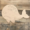 Whale, Unfinished Wooden Cutout Craft, Paint by Line