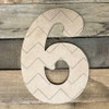 Wood Beltorian Chevron Numbers, Unfinished Paint by Line