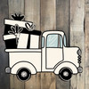 Old Style Truck with Christmas Presents Cutout, Shape, Paint by Line