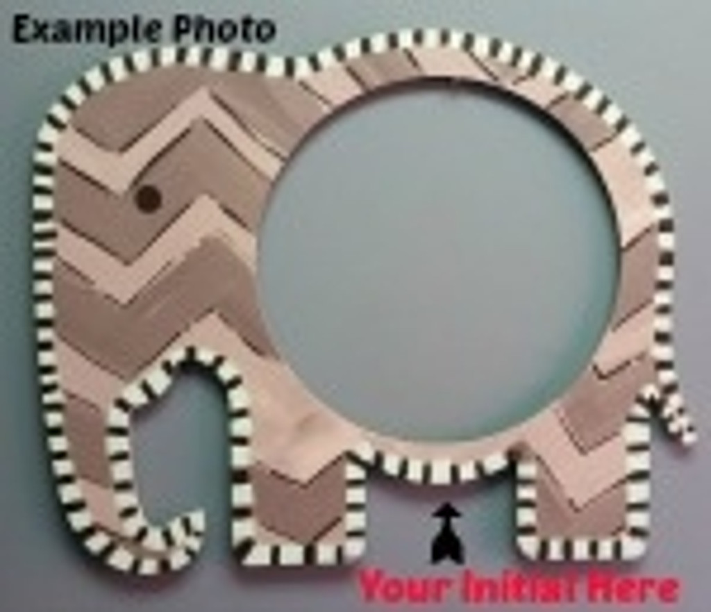 Elephant Frame Letter Insert Wooden Monogram Unfinished Diy Craft