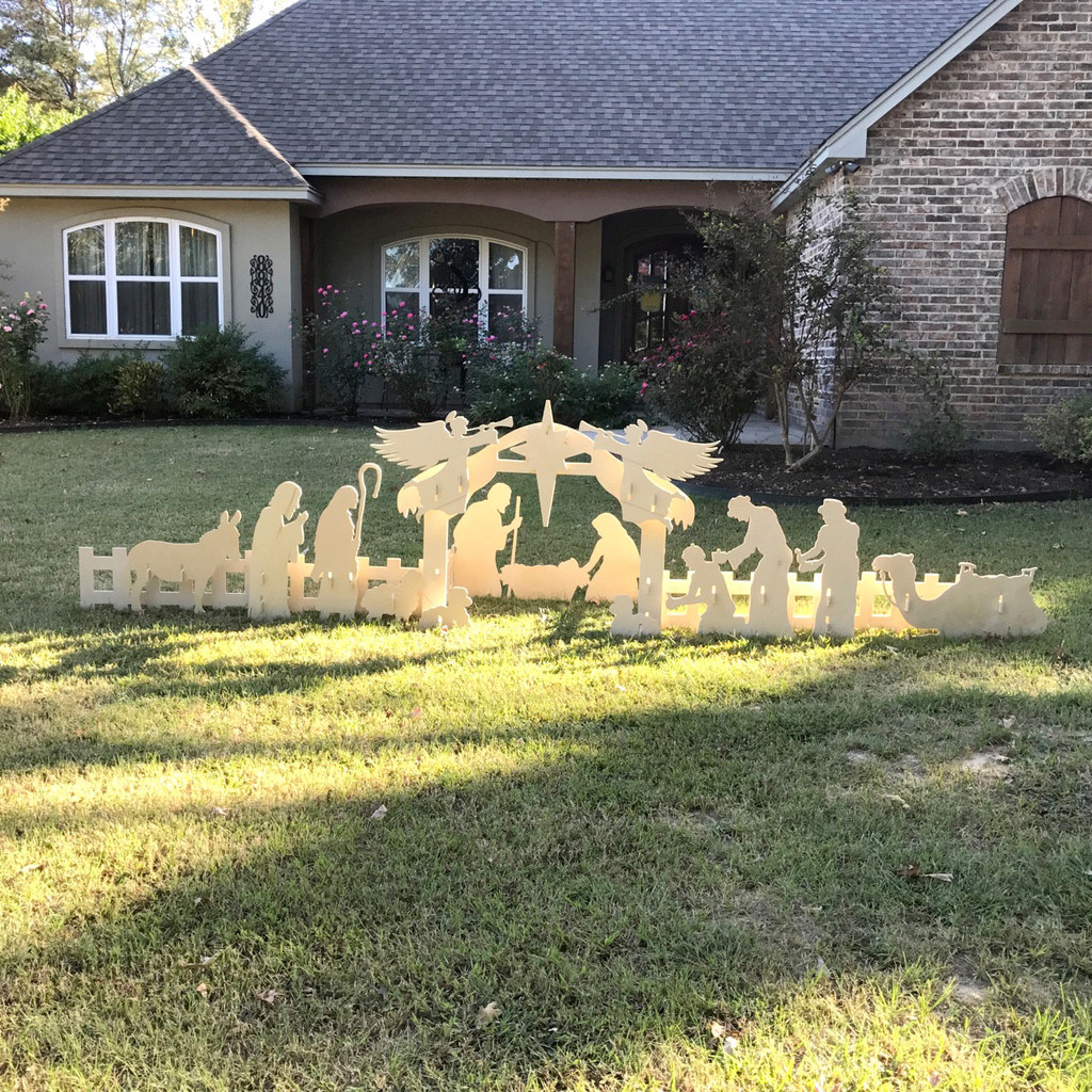 Nativity Set Whole Set Yard Art 1 2 White Pine Christmas Decor