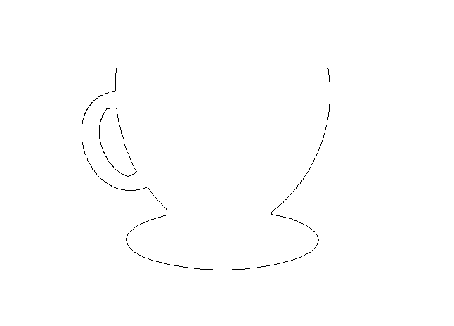 Tea Cup with Plate Unfinished Cutout, Wooden Shape, Paintable Wood