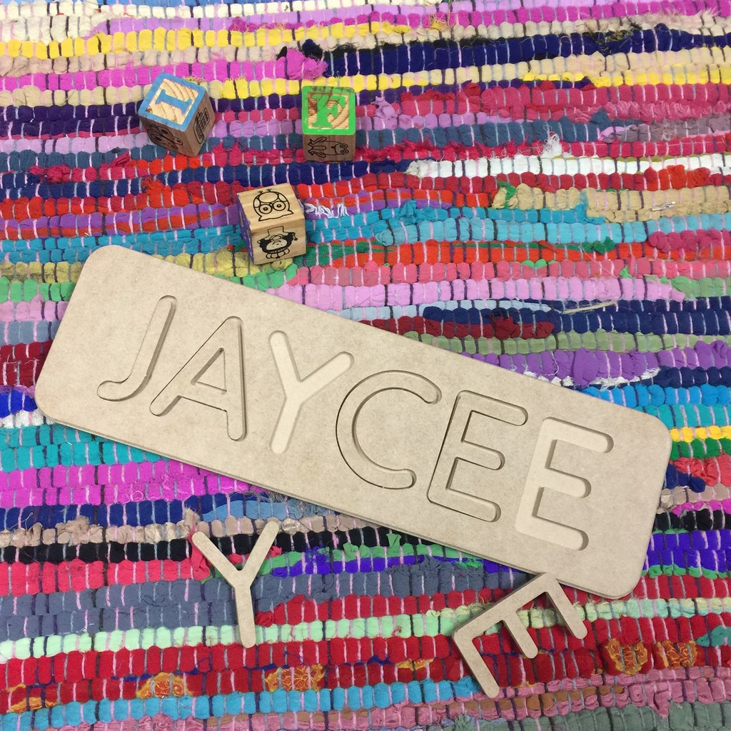 wooden letter name puzzle