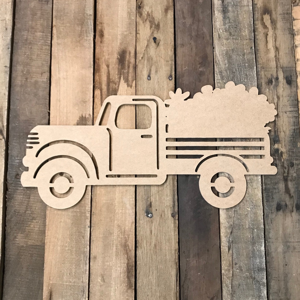 unfinished wood truck