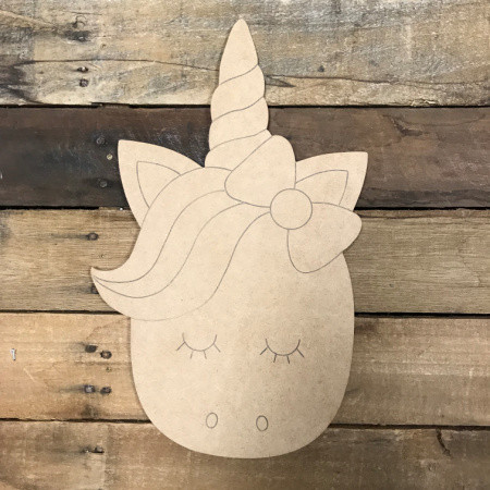 Unicorn With Bow Unfinished Wooden Cutout Craft Paint By Line Build A Cross Com