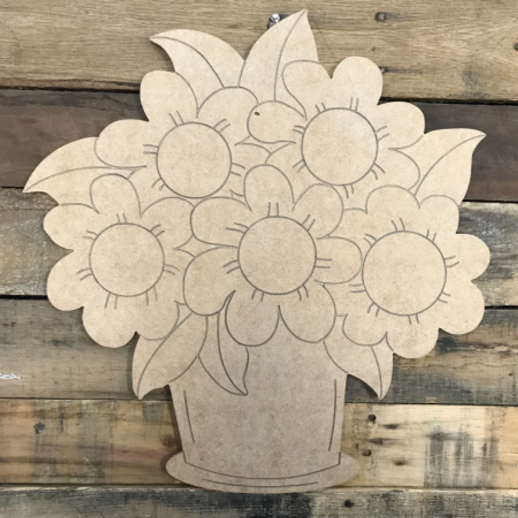 unfinished wooden flower cutouts