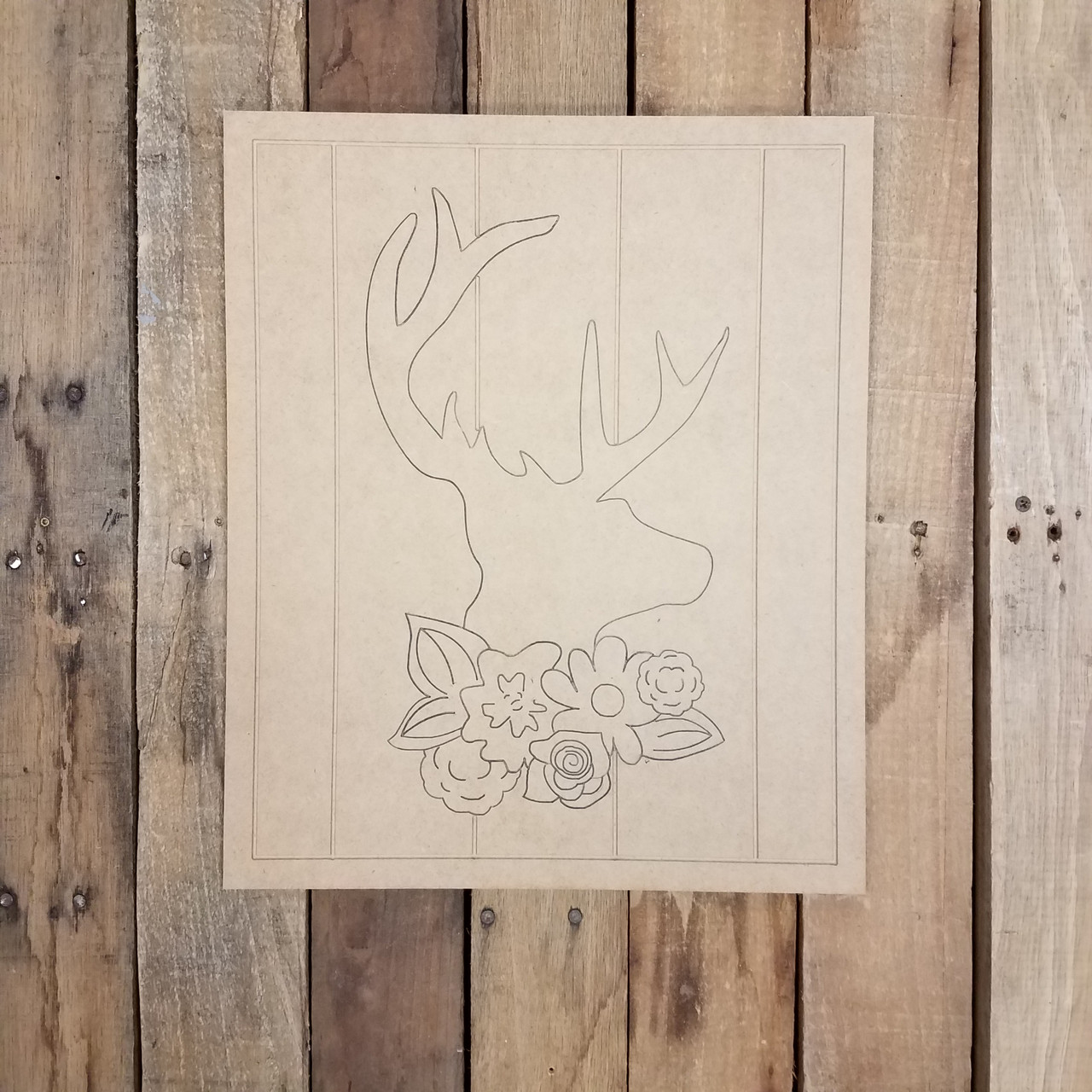 Buy Wooden Deer Head Cutout, Unfinished Deer Shape