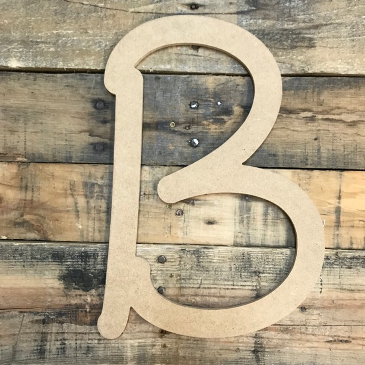 Cursive Wooden Letters N for Wall Decor 14 Inch Large Wooden Letters  Unfinish