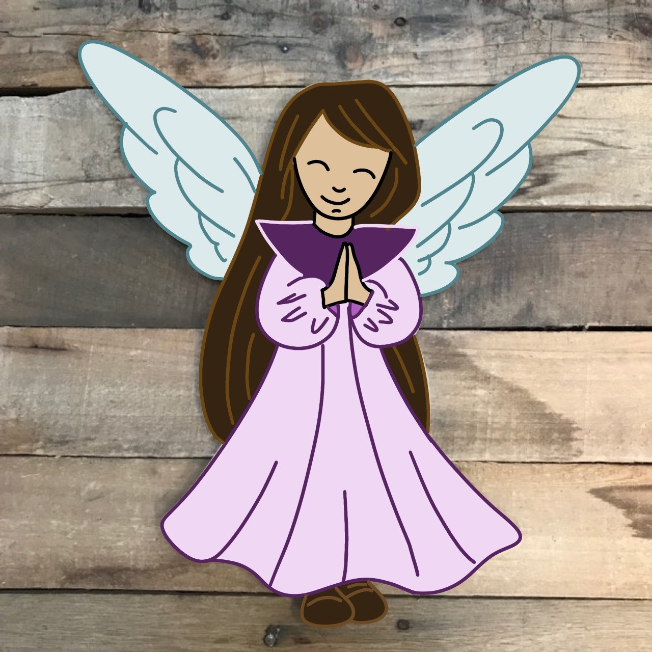 Buy Praying Angel Wooden Cutout, Unfinished Wood, Paint by Line buy-praying-angel-wooden-cutout-unfinished-wood-paint-by-line