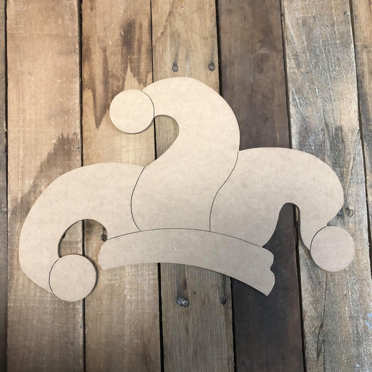 Buy Jester Hat Cutout, Wood Mardi Gras Shape, Paint by Line buy-jester-hat-cutout-wood-mardi-gras-shape-paint-by-line